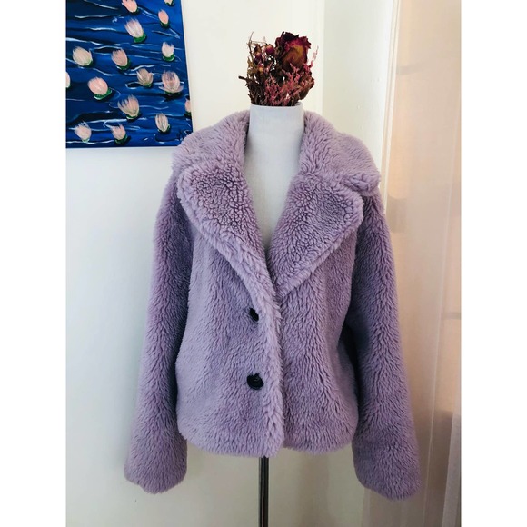Avec Les Filles cropped faux fur coat size M - Picture 5 of 7